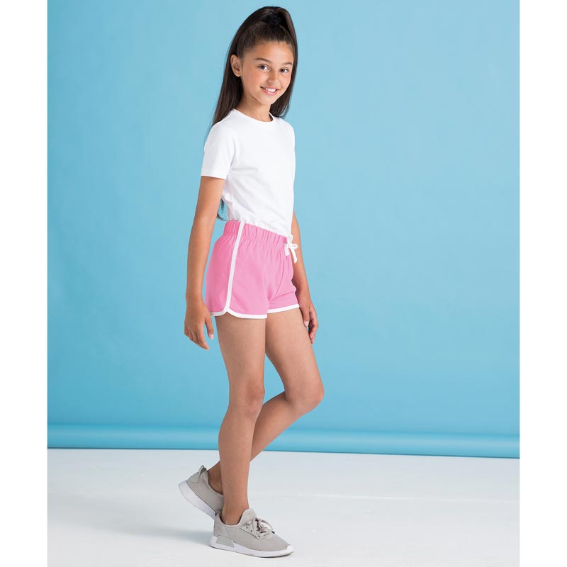 Kids retro shorts - Bright Pink/White 5/6 Years